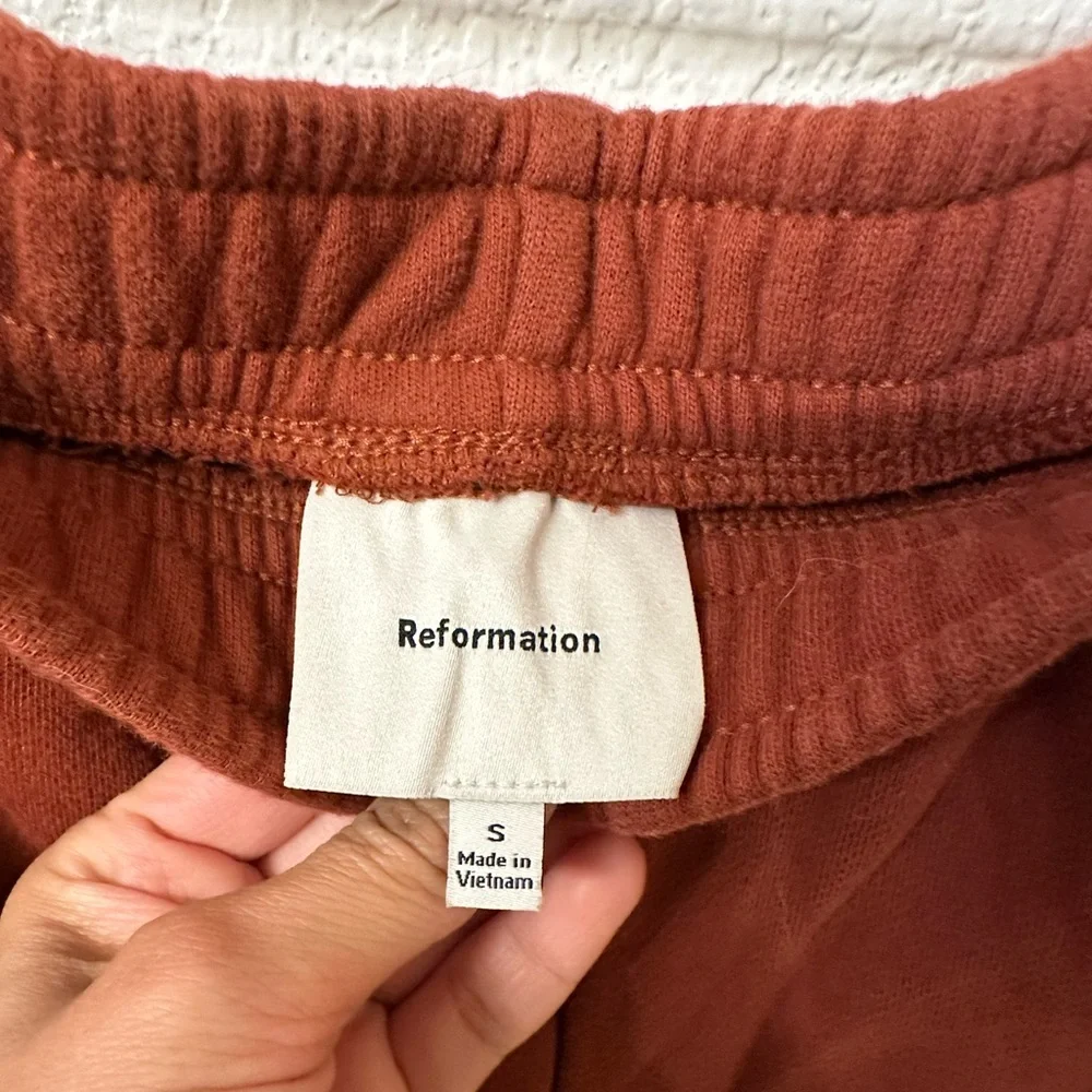 Reformation Kira Wide Leg Sweatpants Size Small Fig Jam Color - Picture 6 of 7